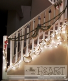 Christmas hearts decorated staircase